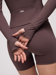 OSIA Chocolate Brown Cinched Zip Through Jacket - Image 5 of 5