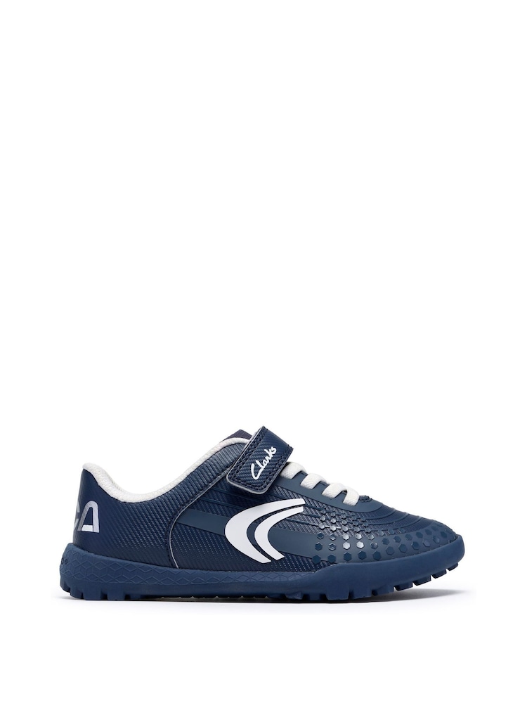 Clarks Navy CICA Goal Football Trainers - Image 1 of 6