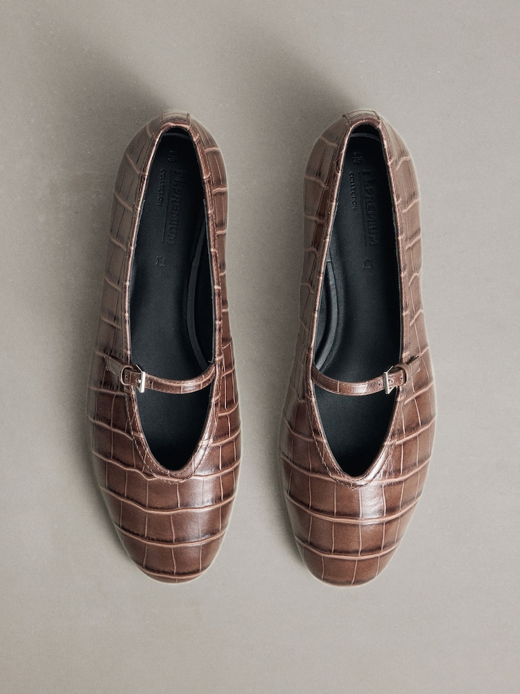 Chocolate Brown N.Premium Leather Mary Jane Shoes - Image 1 of 5 Chocolate Brown N.Premium Leather Mary Jane Shoes - Image 1 of 5