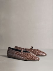 Chocolate Brown N.Premium Leather Mary Jane Shoes - Image 2 of 5