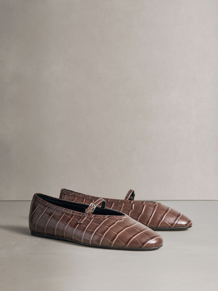 Chocolate Brown N.Premium Leather Mary Jane Shoes - Image 2 of 5 Chocolate Brown N.Premium Leather Mary Jane Shoes - Image 2 of 5