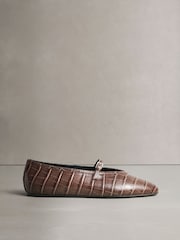 Chocolate Brown N.Premium Leather Mary Jane Shoes - Image 3 of 5