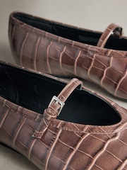 Chocolate Brown N.Premium Leather Mary Jane Shoes - Image 5 of 5