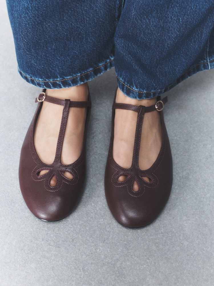 Berry Red Forever Comfort® Leather Mary Jane Shoes - Image 1 of 5