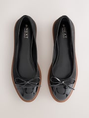 Black Forever Comfort® Chunky Sole Bow Ballet Flats - Image 1 of 10