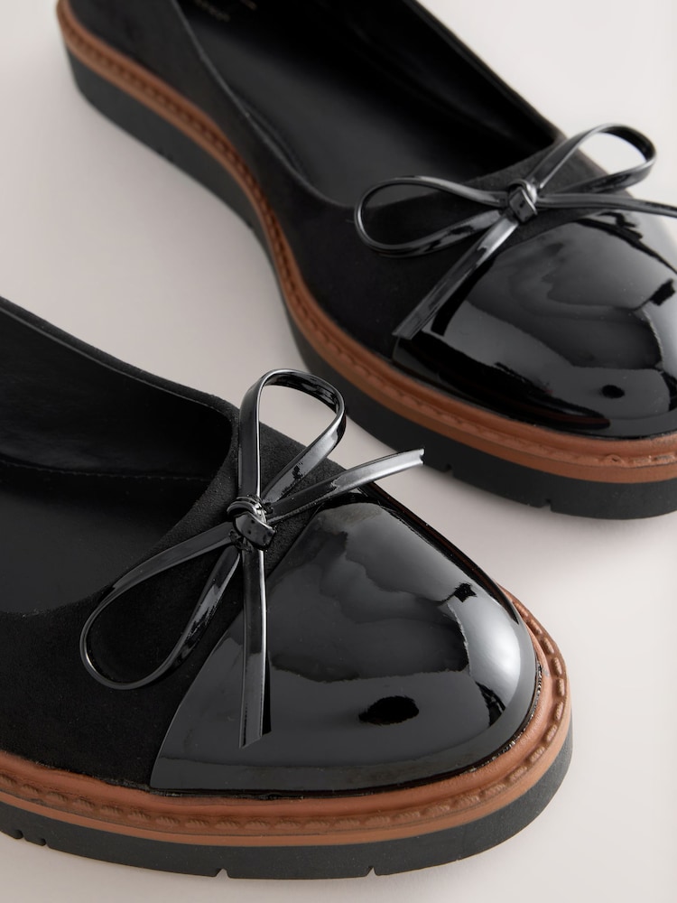 Black Forever Comfort® Chunky Sole Bow Ballet Flats - Image 10 of 10