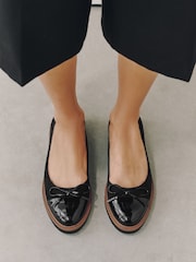 Black Forever Comfort® Chunky Sole Bow Ballet Flats - Image 2 of 10