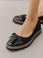 Black Forever Comfort® Chunky Sole Bow Ballet Flats - Image 6 of 10