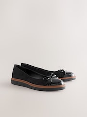 Black Forever Comfort® Chunky Sole Bow Ballet Flats - Image 7 of 10