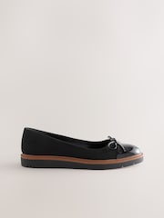 Black Forever Comfort® Chunky Sole Bow Ballet Flats - Image 8 of 10