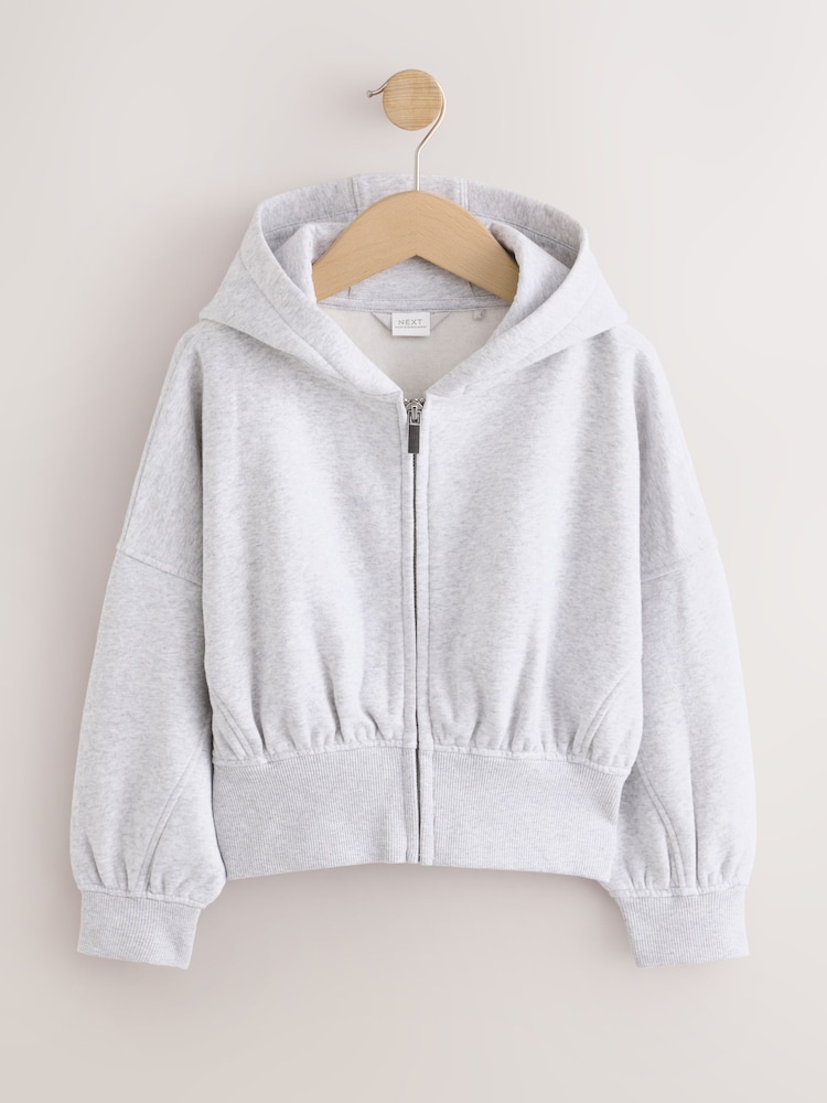 Light Grey Zip Through Hoodie (3-16yrs) - Image 1 of 4 Light Grey Zip Through Hoodie (3-16yrs) - Image 1 of 4