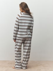 Chocolate Brown Stripe Long Sleeve Pyjamas 3 Pack - Image 3 of 4