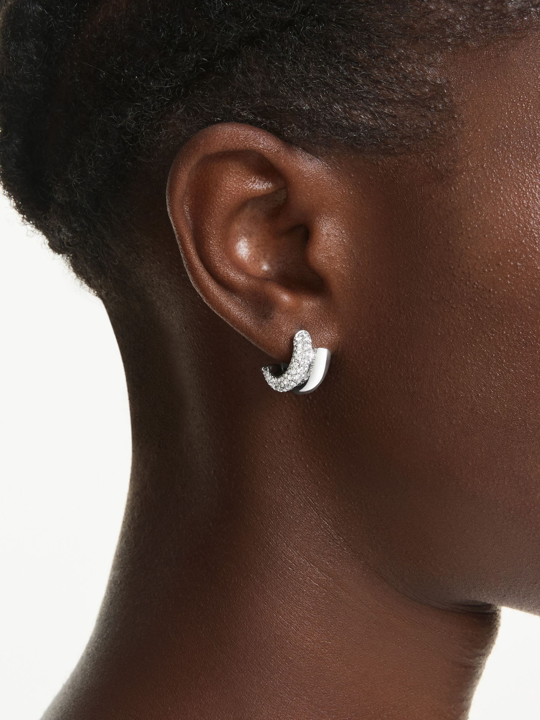 Swarovski Women's Silver Tone Rhodium Plated Earrings - Image 1