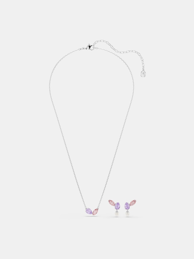 Swarovski White Ariana Grande Mixed Cuts Multicoloured Rhodium Plated Jewellery Set - Image 2 of 6