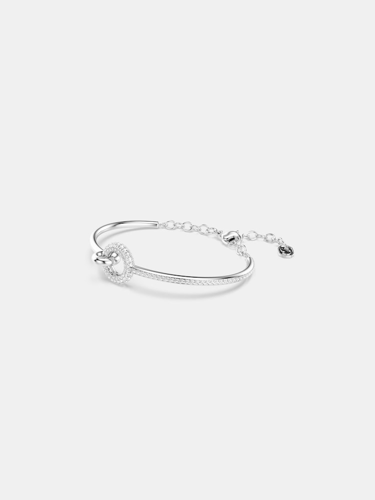 Swarovski White Dextera Round Cut Rhodium Plated Bangle - Image 2 of 6