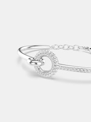 Swarovski White Dextera Round Cut Rhodium Plated Bangle - Image 4 of 6