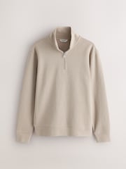 Dark Stone N.Premium Smart Rib Textured Quarter Zip Sweat Top - Image 1 of 7
