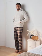 Neutral Hoodie with Woven Pyjama Bottoms Set - Image 1 of 9