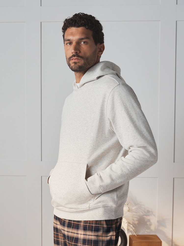 Neutral Hoodie with Woven Pyjama Bottoms Set - Image 2 of 9