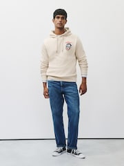 Ecru Neutral Rolling Stones Licence Graphic Overhead Hoodie - Image 3 of 8