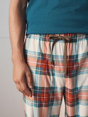Red/Blue Short Sleeve Cosy Check Jersey Pyjamas Set - Image 7 of 7