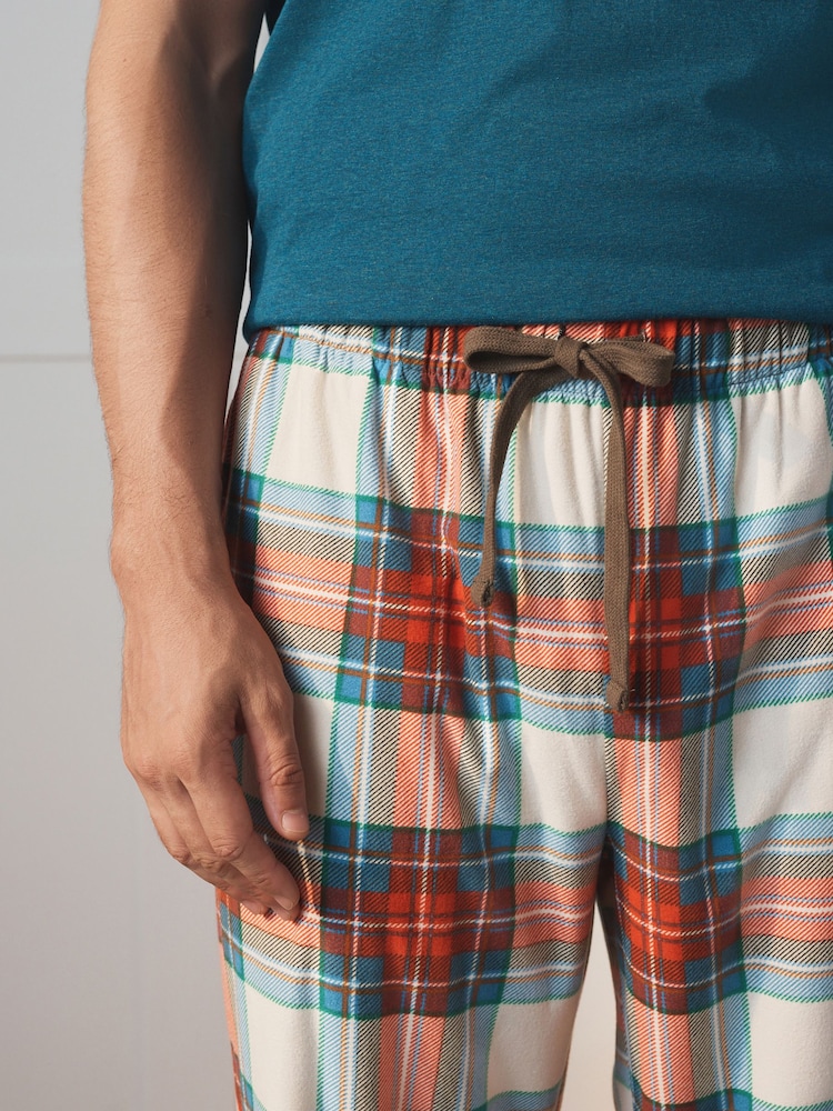 Red/Blue Short Sleeve Cosy Check Jersey Pyjamas Set - Image 7 of 7 Red/Blue Short Sleeve Cosy Check Jersey Pyjamas Set - Image 7 of 7