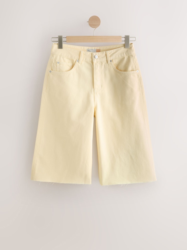 Lemon Yellow Bermuda Denim Jorts Shorts - Image 1 of 4