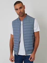 Μπλε ντένιμ - Threadbare καπιτονέ υβριδικό Αμάνικο μπουφάν - Εικόνα 1 του 4