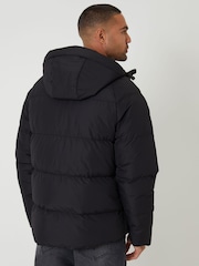 Threadbare Black Ripstop Hooded Padded Coat - Image 2 of 5