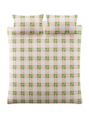 Orla Kiely Dill Pink Floret Check 200 Thread Count Duvet Cover and Pillowcase Set - Image 5 of 5