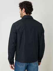 Threadbare Blue Showerproof Lightweight Zip Up Jacket With Collar - Image 2 of 5