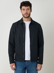 Blau - Threadbare Showerproof Lightweight Collared Zip Through Jacket - Bild 1 von 5