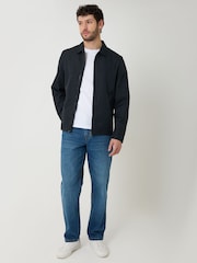 Blau - Threadbare Showerproof Lightweight Collared Zip Through Jacket - Bild 3 von 5