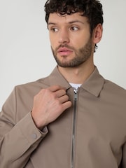 Braun - Threadbare Showerproof Lightweight Collared Zip Through Jacket - Bild 4 von 5