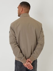 Threadbare Brown Zip Up Harrington Jacket - Image 2 of 6
