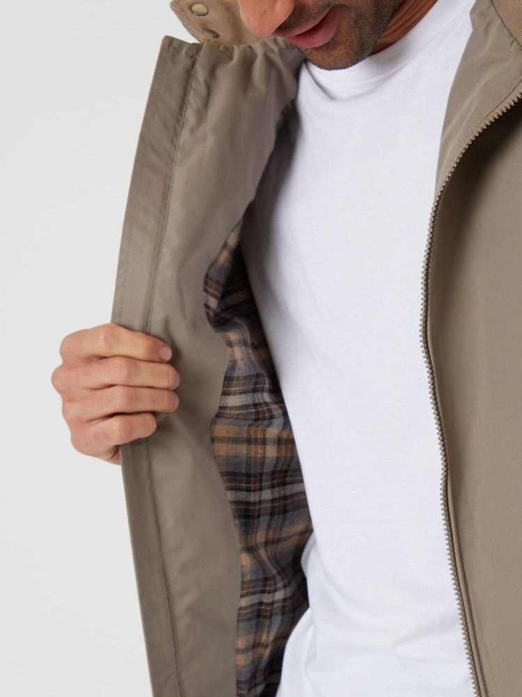 Threadbare Brown Zip Up Harrington Jacket - Image 6 of 6 Threadbare Brown Zip Up Harrington Jacket - Image 6 of 6