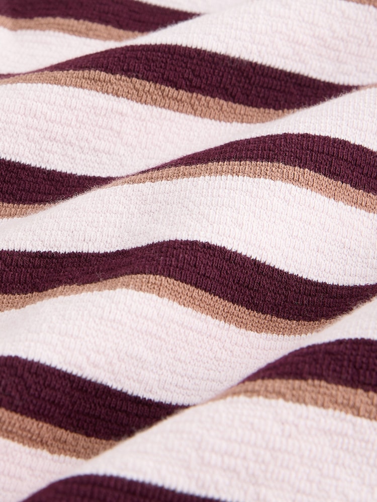 Pink / Chocolate Brown Stripe Rugby Collar Loungewear Set - Image 10 of 10 Pink / Chocolate Brown Stripe Rugby Collar Loungewear Set - Image 10 of 10