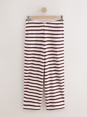 Pink / Chocolate Brown Stripe Rugby Collar Loungewear Set - Image 8 of 10