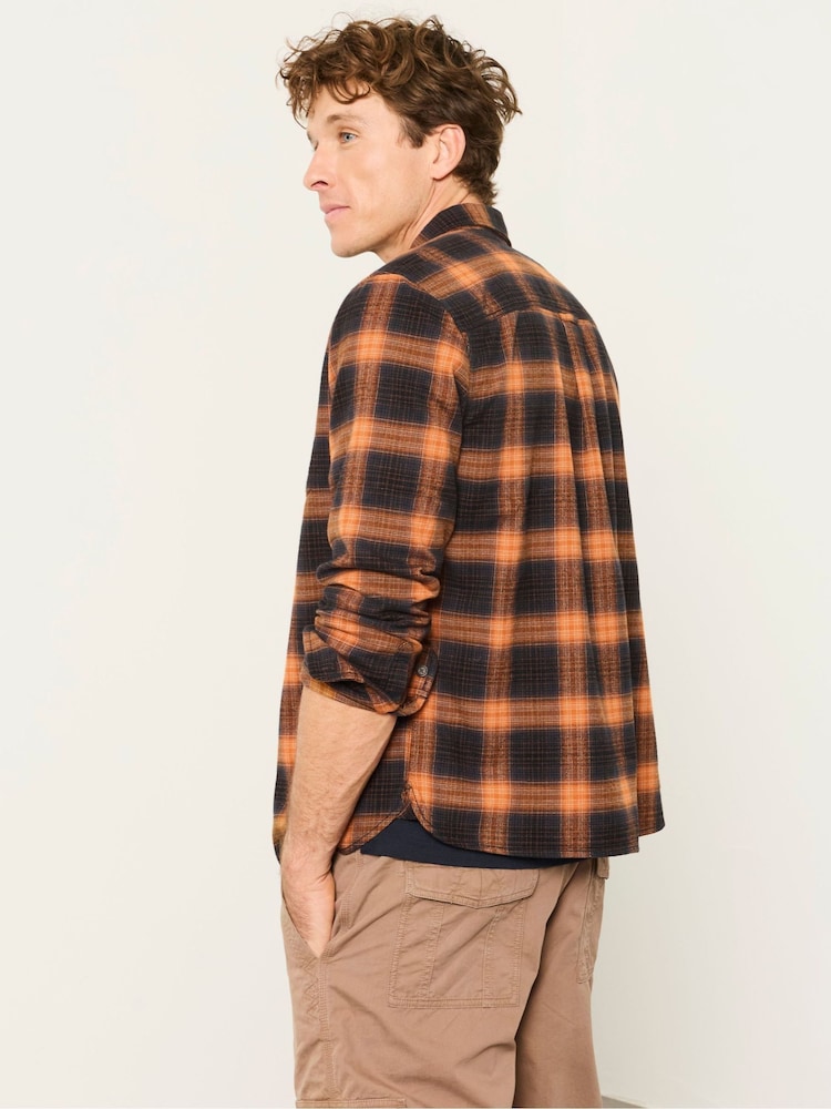 FatFace Orange Long Sleeve York Check Shirt - Image 2 of 6