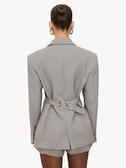 LOAVIES Grey Hug In A Stitch Houndstooth Tailored Blazer - תמונה 3 מתוך 5