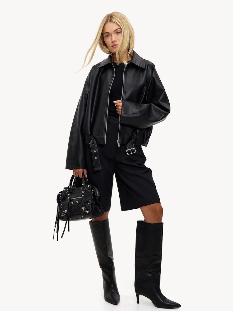 LOAVIES A Petals Prayer Biker Black Jacket - Image 5 of 5 LOAVIES A Petals Prayer Biker Black Jacket - Image 5 of 5