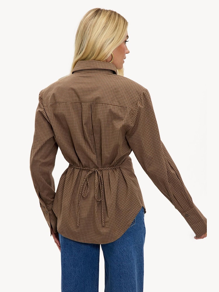 LOAVIES Campfire Currents Button Brown Shirt - Image 2 of 4 LOAVIES Campfire Currents Button Brown Shirt - Image 2 of 4