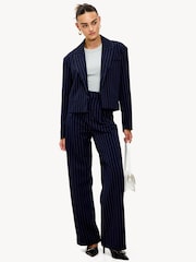 LOAVIES Blue Around The World With You Pinstripe Blazer - Image 1 of 5