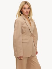 LOAVIES Statement Shoulder Talk To Me Brown Blazer - صورة 4 من 4