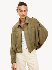 LOAVIES Green Dazzling Delight Bomber Jacket - Image 1 of 5