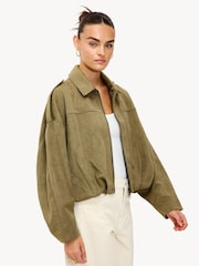 LOAVIES Green Dazzling Delight Bomber Jacket - Image 3 of 5