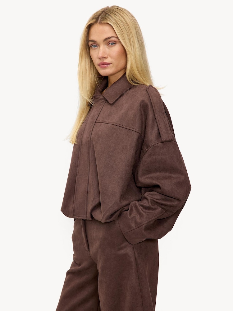 LOAVIES Dazzling Delight Bomber Brown Jacket - Image 5 of 5 LOAVIES Dazzling Delight Bomber Brown Jacket - Image 5 of 5