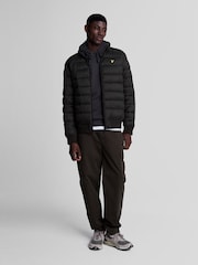 Lyle & Scott Black Funnel Neck Wadded Jacket - Image 2 of 5