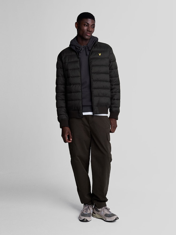 Lyle & Scott Black Funnel Neck Wadded Jacket - Image 2 of 5