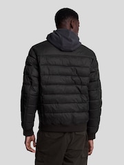 Lyle & Scott Black Funnel Neck Wadded Jacket - Image 3 of 5